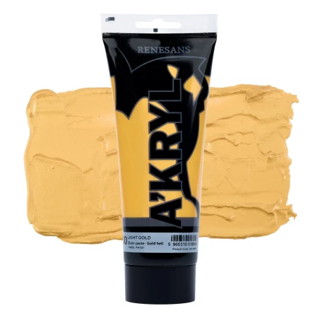 Farba akrylowa RENESANS A'KRYL 200 ml (30 - złoto jasne)