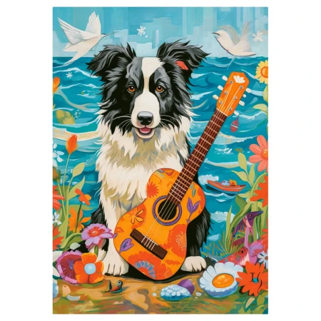 Puzzle CASTORLAND 500 - Collie, Guitar and the Sea