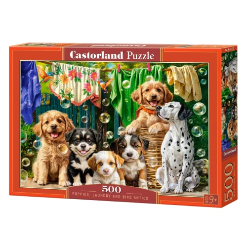Przejdź do produktu Puzzle CASTORLAND 500 -  Puppies, Laundry and Bird Antics