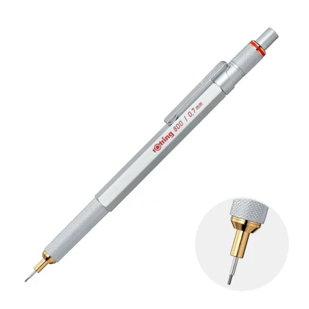 Ołówek automatyczny ROTRING 800 1904448 - 0,7 mm - srebrny