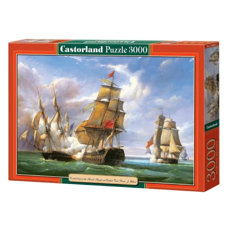 Puzzle CASTORLAND 3000 - Copy of "Combat between the French and the English Vessels"