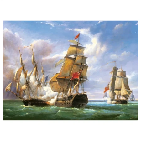 Puzzle CASTORLAND 3000 - Copy of "Combat between the French and the English Vessels"