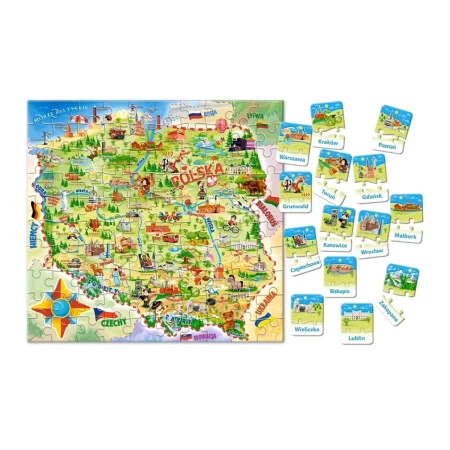 Puzzle edukacyjne CASTORLAND 100 - Mapa Polski