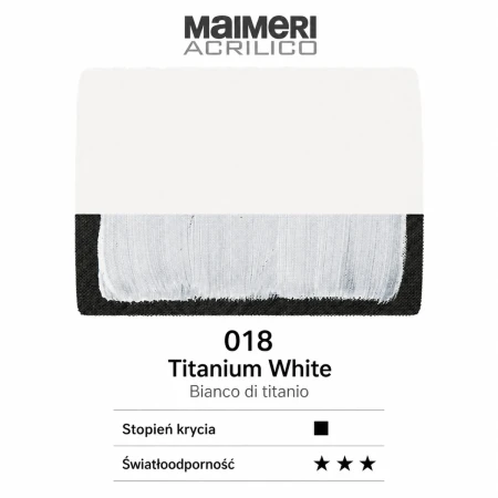 Farba akrylowa MAIMERI Acrilico 200 ml - 018 Titanium White
