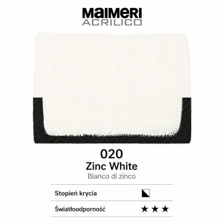 Farba akrylowa MAIMERI Acrilico 200 ml - 020 Zinc White