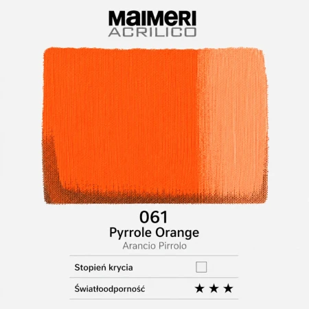Farba akrylowa MAIMERI Acrilico 200 ml - 061 Pyrrole Orange