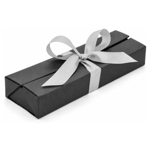 Przejdź do produktu Pudełko prezentowe ze srebrną wstążką - 56 x 165 x 28 mm