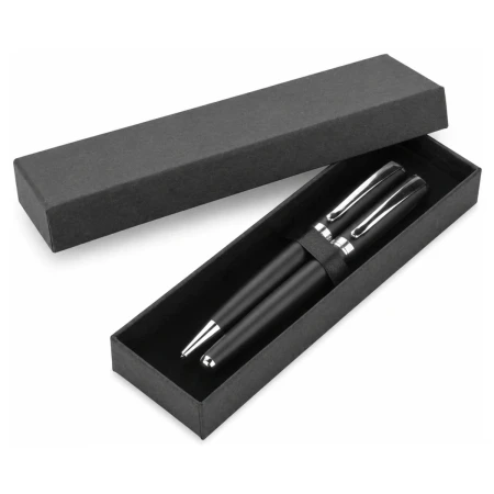 Etui kartonowe na pióro i długopis - czarne - 180x55x25 mm