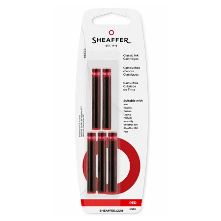 Naboje atramentowe SHEAFFER - czerwony - 5 sztuk - 96340