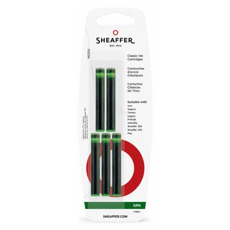 Naboje atramentowe SHEAFFER - zielony - 5 sztuk - 96350