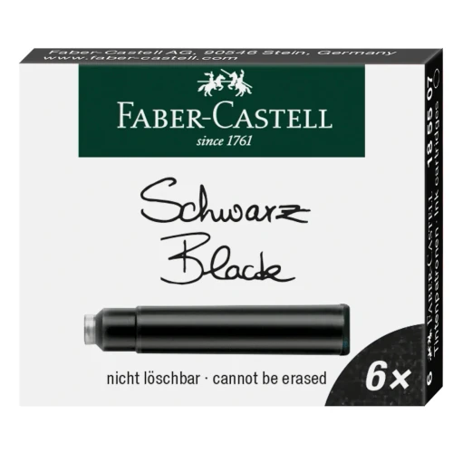 Przejdź do produktu Naboje atramentowe FABER-CASTELL - czarny - 6 szt.