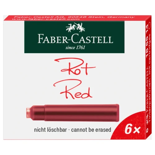 Przejdź do produktu Naboje atramentowe FABER-CASTELL - czerwone - 6 szt.