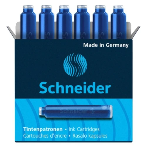 Przejdź do produktu Naboje atramentowe SCHNEIDER wymazywalne - niebieski - 6 szt.