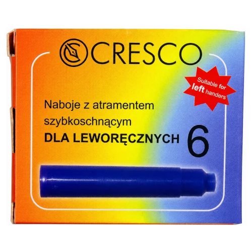 Przejdź do produktu Naboje atramentowe CRESCO szybkoschnące - niebieski - 6 szt.