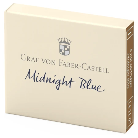 Naboje atramentowe GRAF VON FABER-CASTELL - Midnight Blue (granatowy) - 6 sztuk - 141107