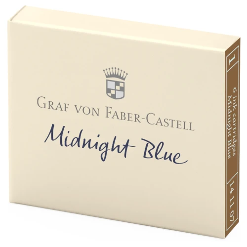 Przejdź do produktu Naboje atramentowe GRAF VON FABER-CASTELL - Midnight Blue (granatowy) - 6 szt.