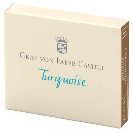Naboje atramentowe GRAF VON FABER-CASTELL - Turquoise (turkusowy) - 6 sztuk - 141110