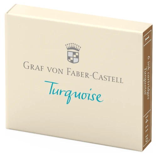 Przejdź do produktu Naboje atramentowe GRAF VON FABER-CASTELL - Turquoise (turkusowy) - 6 szt.