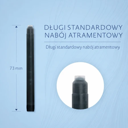 naboje atramentowe waterman intense black czarny dlugie 73mm