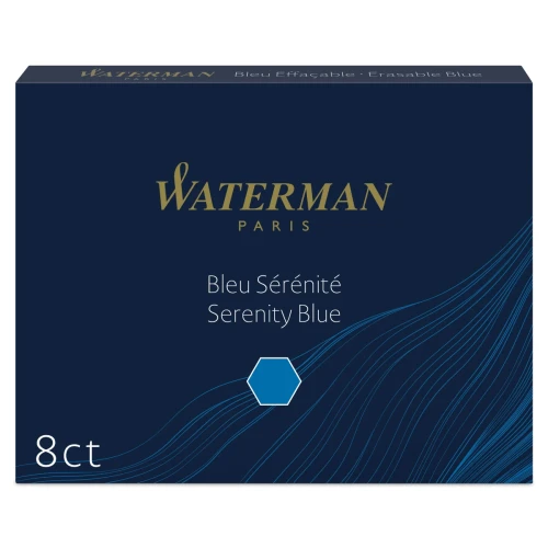 Przejdź do produktu Naboje atramentowe WATERMAN wymazywalne - Serenity Blue (niebieski) - 8 szt.