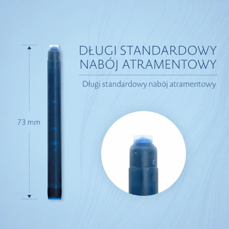 naboje atramentowe waterman serenity blue niebieski dlugie 73mm