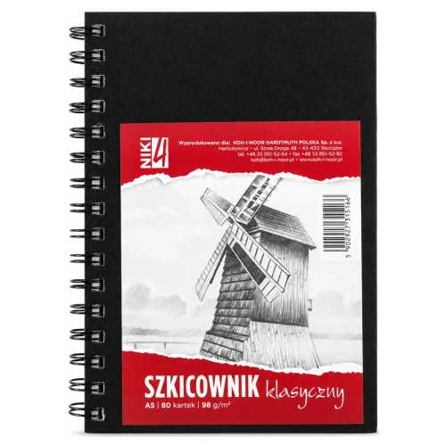 Przejdź do produktu Szkicownik klasyczny na spirali A5 KOH-I-NOOR - 98 g/m² - 80 ark.