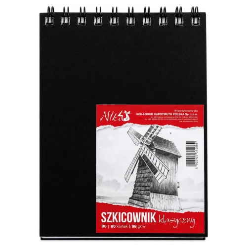 Przejdź do produktu Szkicownik klasyczny na spirali B6 KOH-I-NOOR - 98 g/m² - 80 ark.