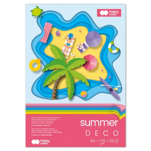 Przejdź do produktu Blok kreatywny A4 HAPPY COLOR Deco Summer - 170 g/m² - 20 ark.
