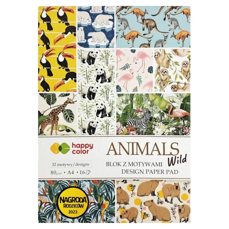 blok z motywami a4 happy color animals wild okladka