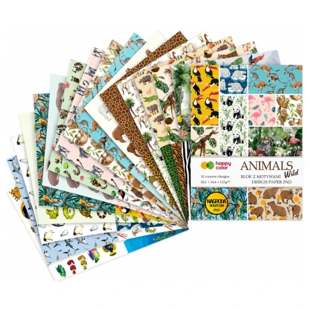 blok z motywami a4 happy color animals wild arkusz