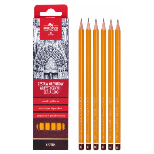 Przejdź do produktu Zestaw ołówków grafitowych KOH-I-NOOR 1500 - HB-8B - 6 szt.