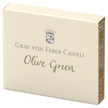 naboje atramentowe graf von faber-castell olive green zielony 6 szt