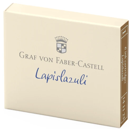 Przejdź do produktu Naboje atramentowe GRAF VON FABER-CASTELL - Lapislazuli (niebieski) - 6 szt.