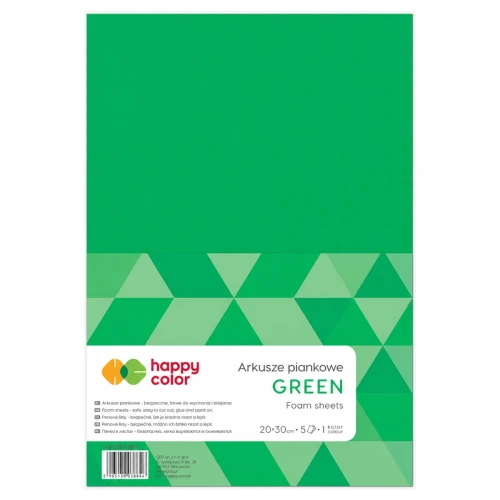 Przejdź do produktu Arkusze piankowe A4 HAPPY COLOR – zielone – 5 ark.