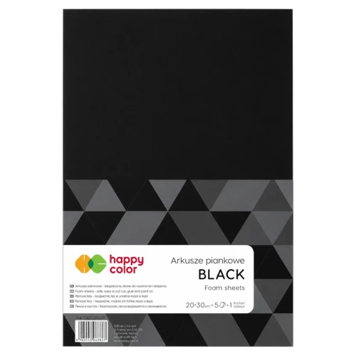 Przejdź do produktu Arkusze piankowe A4 HAPPY COLOR - czarne - 5 ark.
