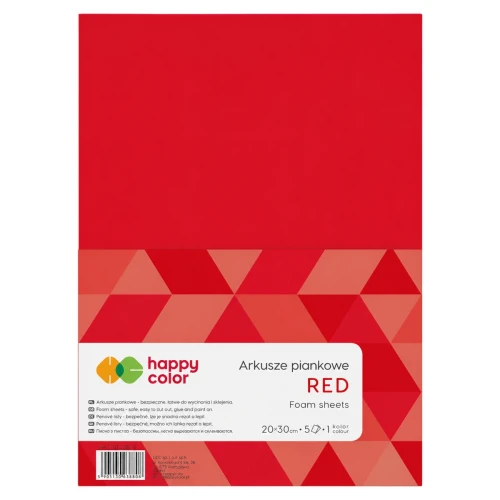 Przejdź do produktu Arkusze piankowe A4 HAPPY COLOR - czerwone - 5 ark.
