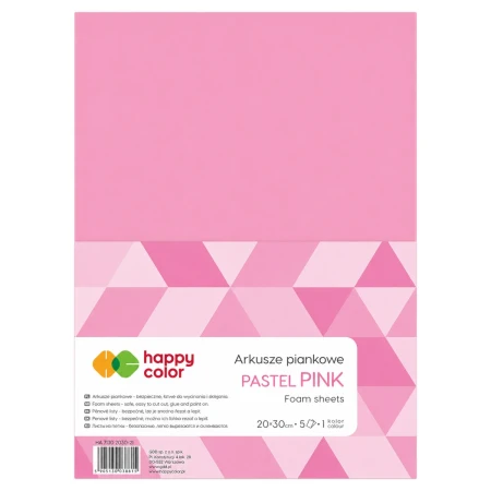 arkusze piankowe pastelowy rozowy a4 happy color opakowanie front