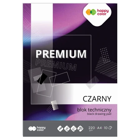 blok techniczny a4 happy color premium 220g czarny okladka