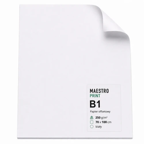 Przejdź do produktu Brystol B1 70 × 100 cm – 250 g/m² – biały – 1 arkusz