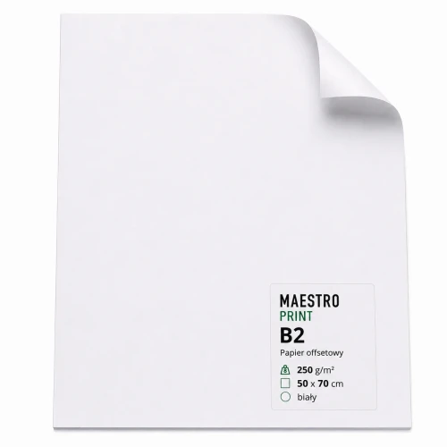 Przejdź do produktu Brystol B2 50 x 70 cm – 250 g/m² – biały – 1 arkusz