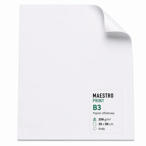 Przejdź do produktu Brystol B3 35 x 50 cm – 250 g/m² – biały – 1 arkusz