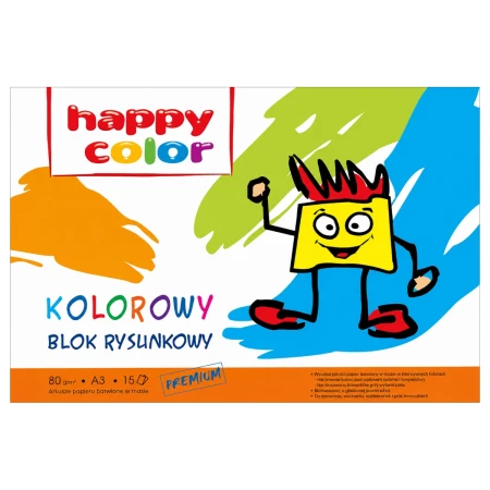 blok rysunkowy kolorowy a3 happy color 80g okladka