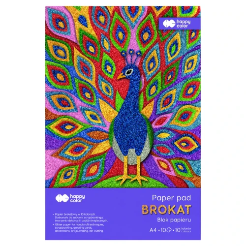 Przejdź do produktu Blok kreatywny A4 HAPPY COLOR Brokat - 150 g/m² - 10 ark.