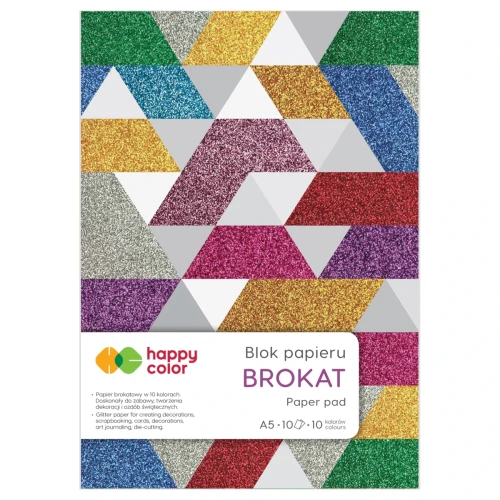 Przejdź do produktu Blok kreatywny A5 HAPPY COLOR Brokat - 150 g/m² - 10 ark.