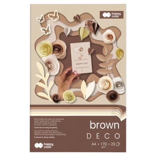 Przejdź do produktu Blok kreatywny A4 HAPPY COLOR Deco Brown - 170 g/m² - 20 ark.