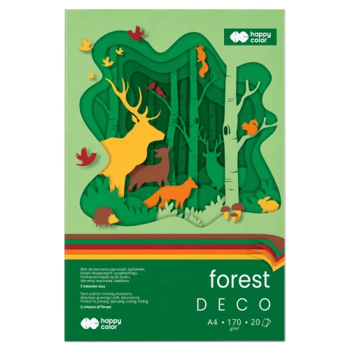 Przejdź do produktu Blok kreatywny A4 HAPPY COLOR Deco Forest - 170 g/m² - 20 ark.