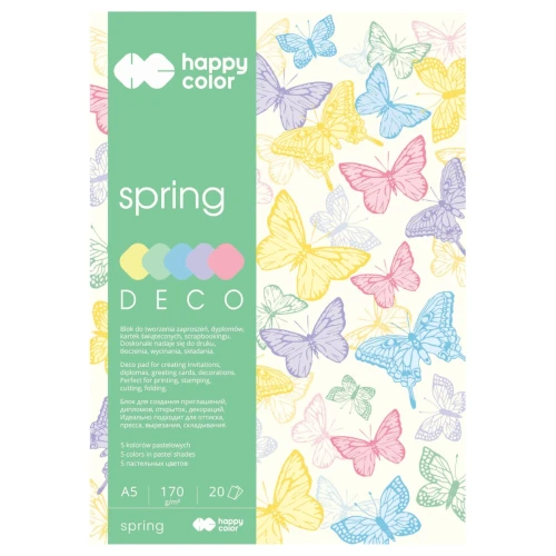 Przejdź do produktu Blok kreatywny A5 HAPPY COLOR Deco Spring - 170 g/m² - 20 ark.