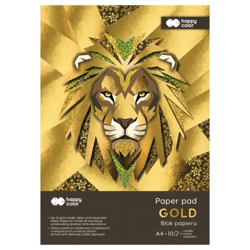 Przejdź do produktu Blok z motywami A4 HAPPY COLOR Gold - 150-230 g/m² - 10 ark.