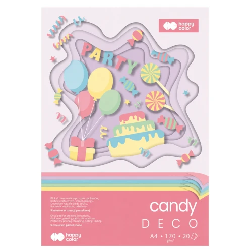 Przejdź do produktu Blok kreatywny A4 HAPPY COLOR Deco Candy - 170 g/m² - 20 ark.