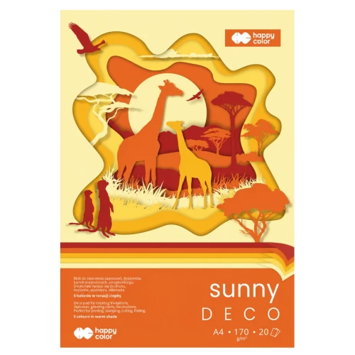 Przejdź do produktu Blok kreatywny A4 HAPPY COLOR Deco Sunny - 170 g/m² - 20 ark.
